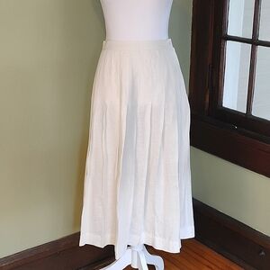 VTG Kenneth Gordon Chequers Tea Lngth Ivory Skirt Pleats Retro Waist 28" Size 8